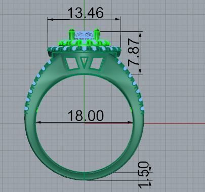 Round Double Halo Split Shank 4712 3D print model_5
