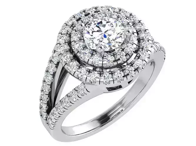 Round Double Halo Split Shank 4712