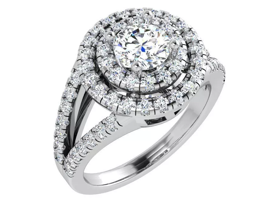 Round Double Halo Split Shank 4712 3D print model_0