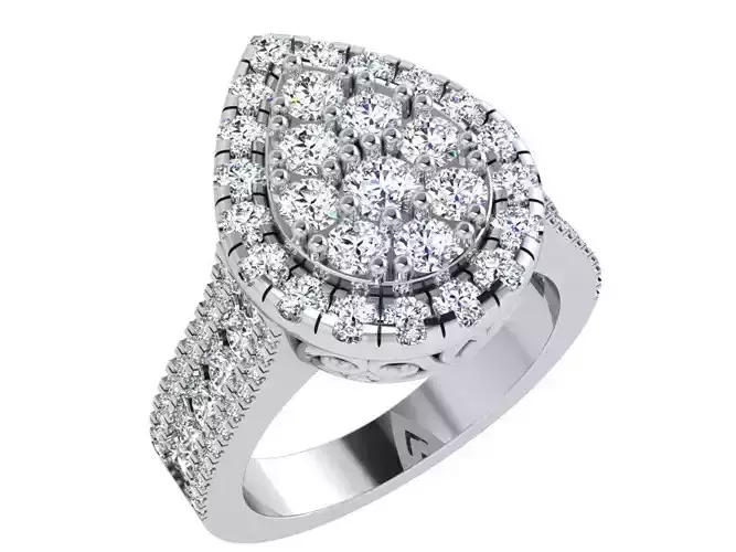Pear Halo Ring 4716