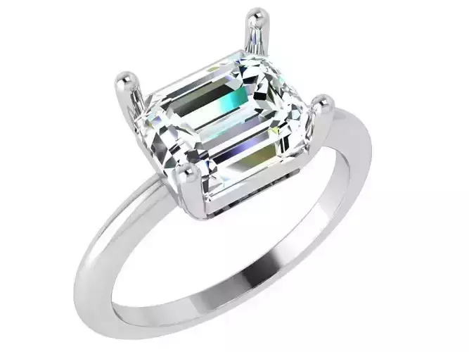 Emerald Solitaire Ring 4717