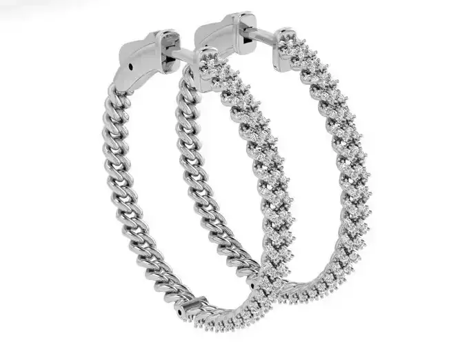 Chain Style Hoop Earring 4718