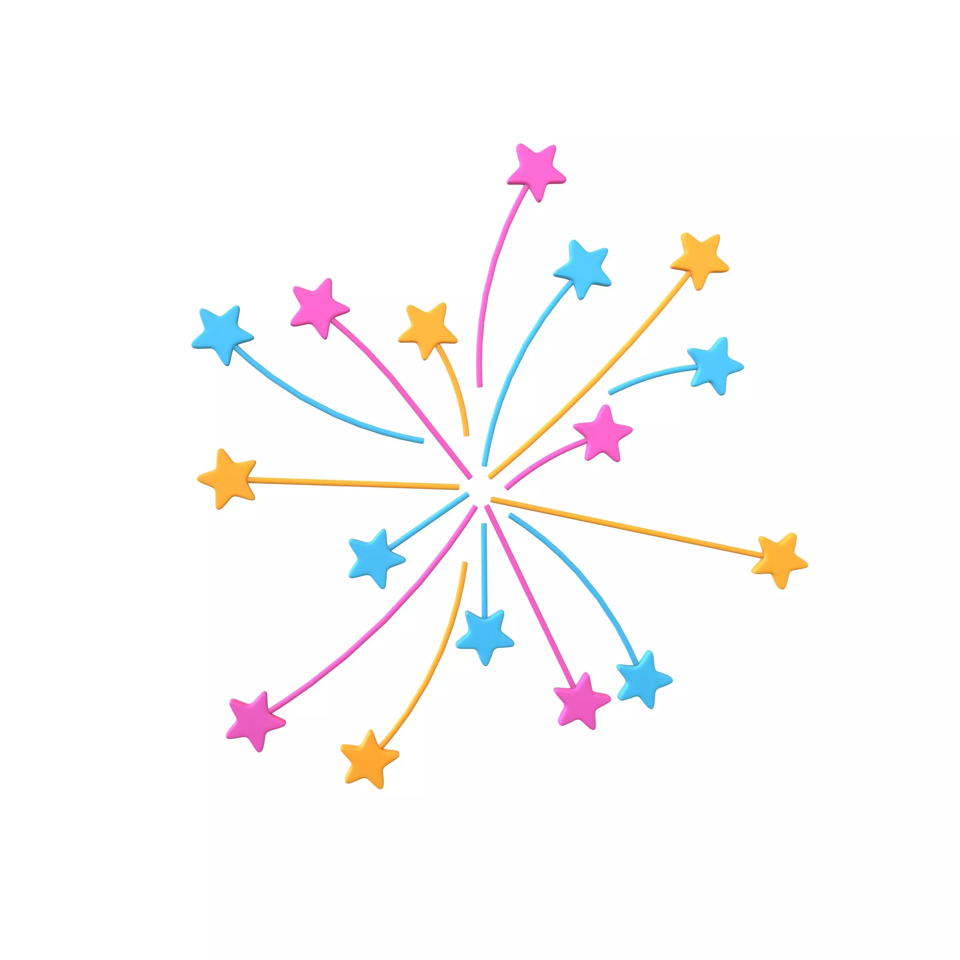 Fireworks Star Style Icon V1 003 Low-poly 3D model_0