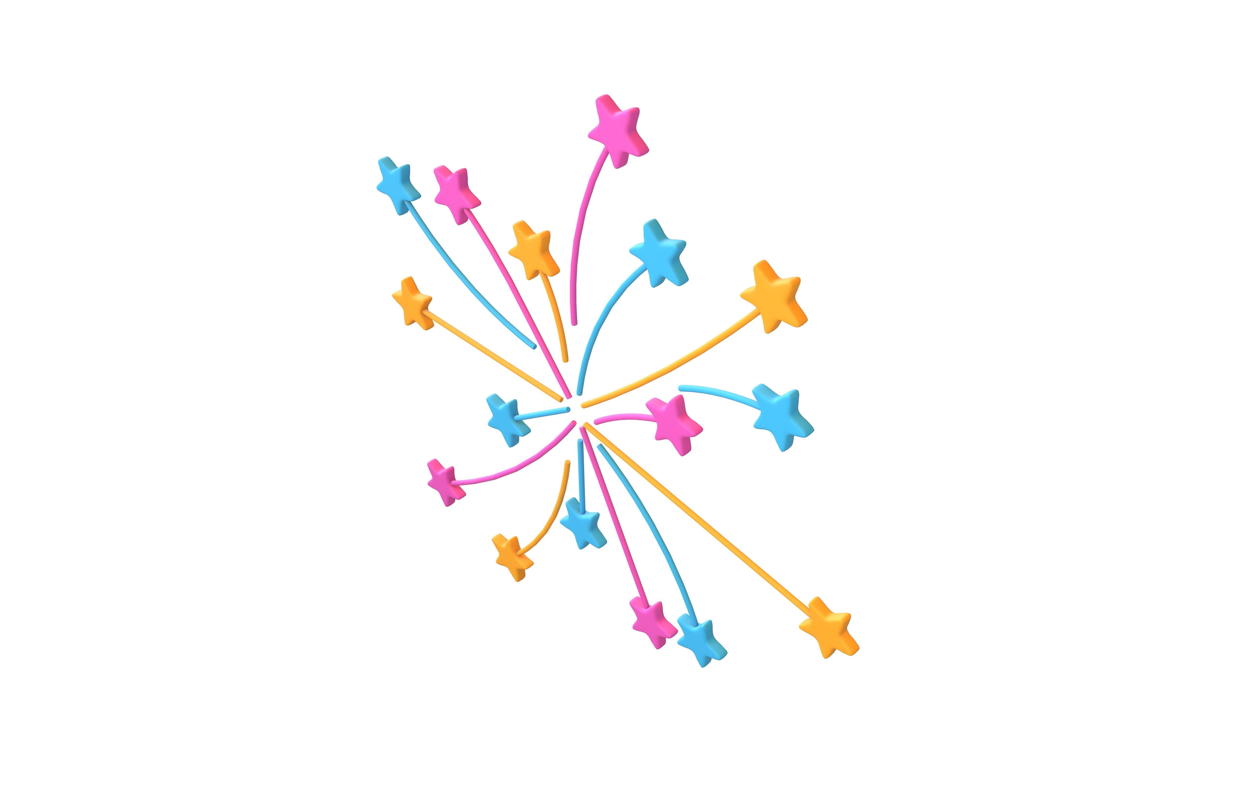 Fireworks Star Style Icon V1 003 Low-poly 3D model_3