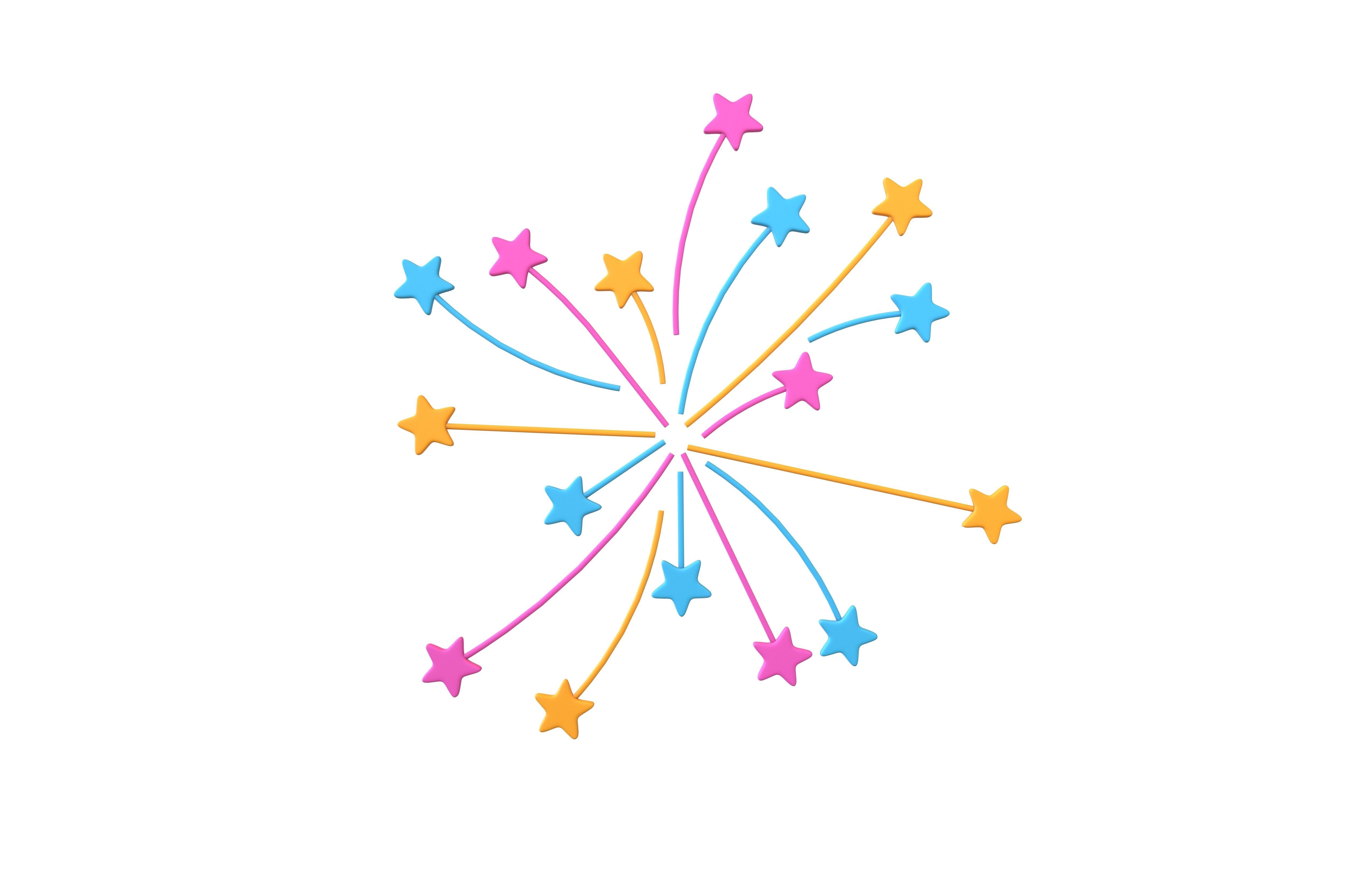 Fireworks Star Style Icon V1 003 Low-poly 3D model_1