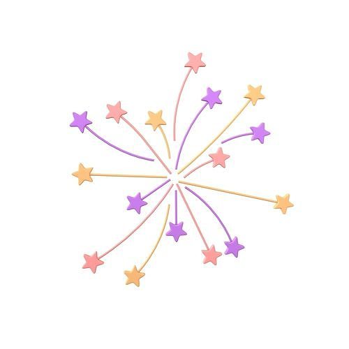 3D model Fireworks Star Style Icon V1 004 VR / AR / low-poly | CGTrader