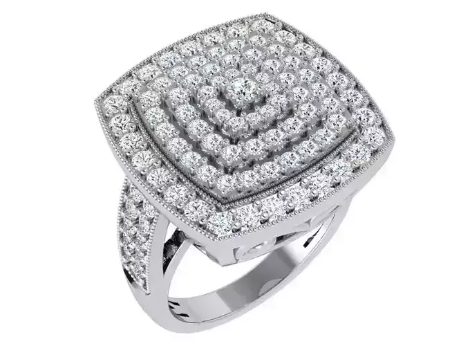 Luxury Diamond Square Ring 4722