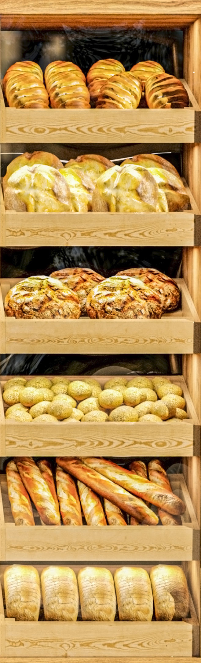 Showcase in a bakery with pastries 2 Bread 3D model_4