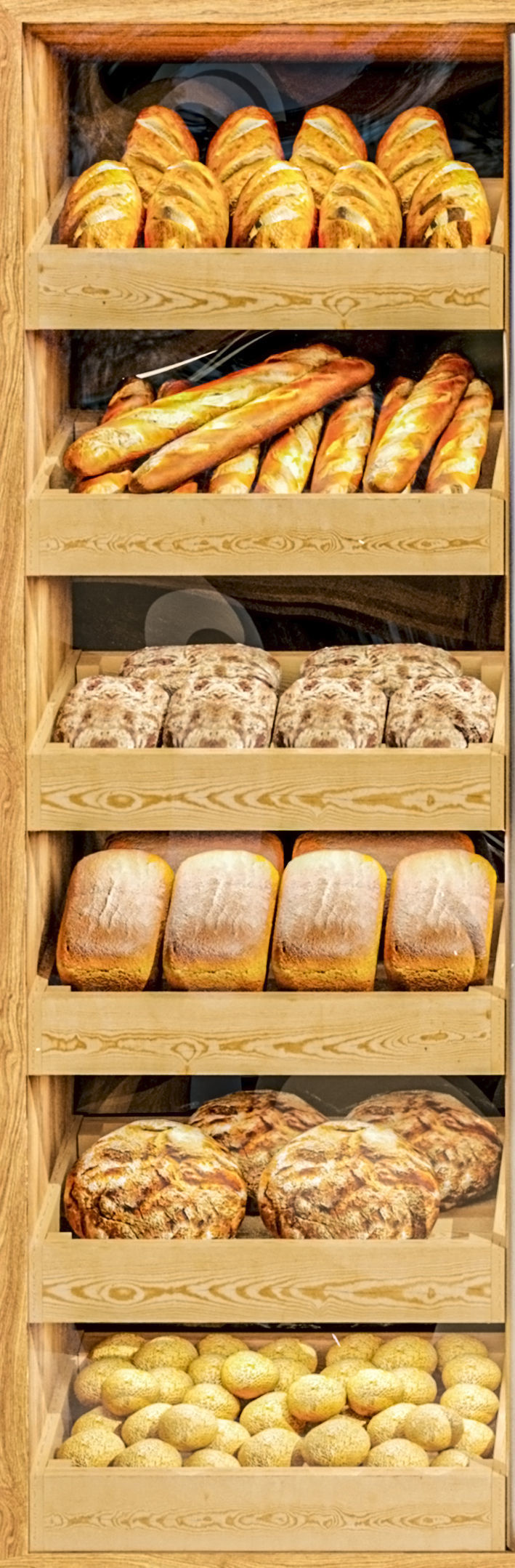Showcase in a bakery with pastries 2 Bread 3D model_2