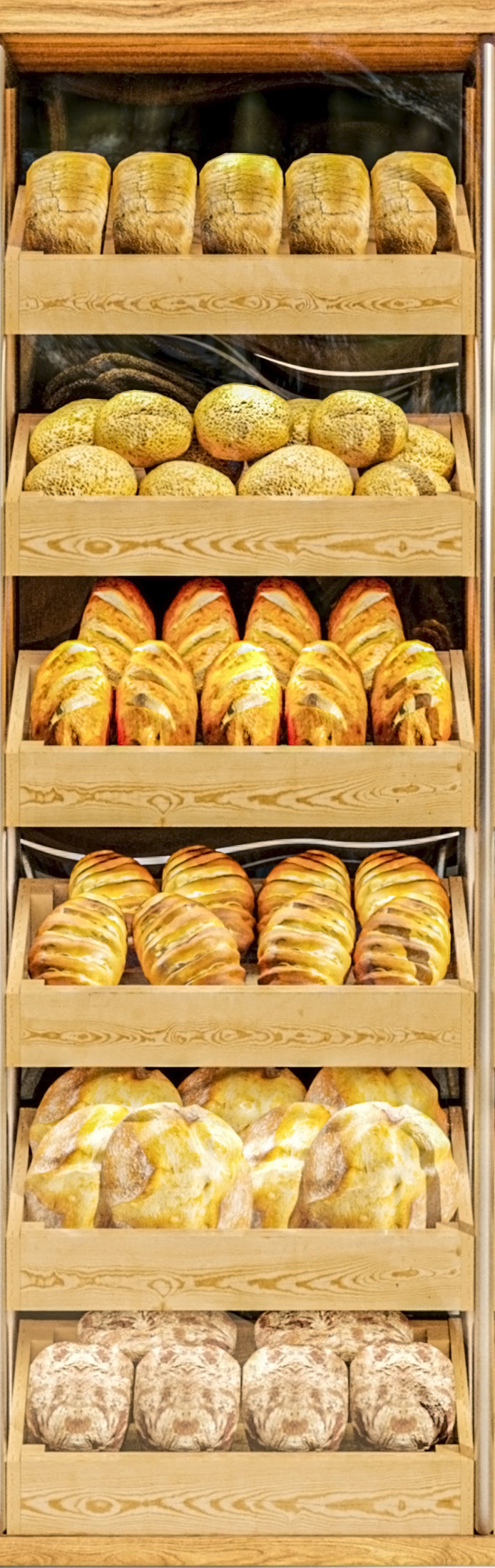 Showcase in a bakery with pastries 2 Bread 3D model_3