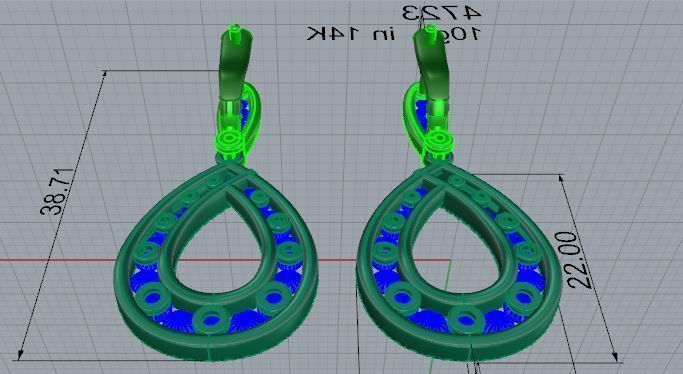 Teardrop Earring 4723 3D print model_5