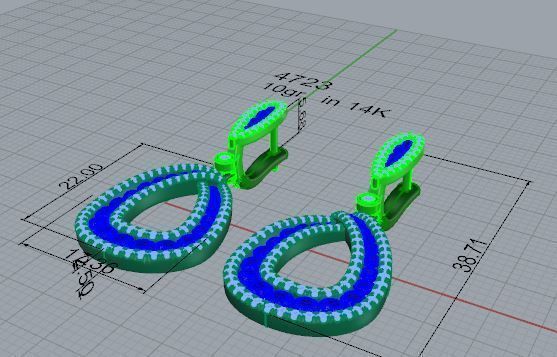 Teardrop Earring 4723 3D print model_7