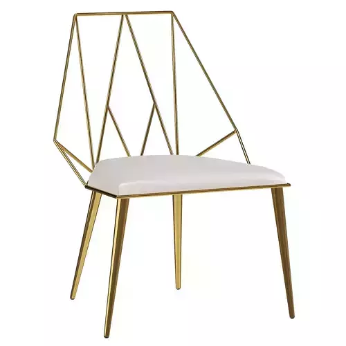  PU Leather Upholstery with Golden Geometric Frame By Homary