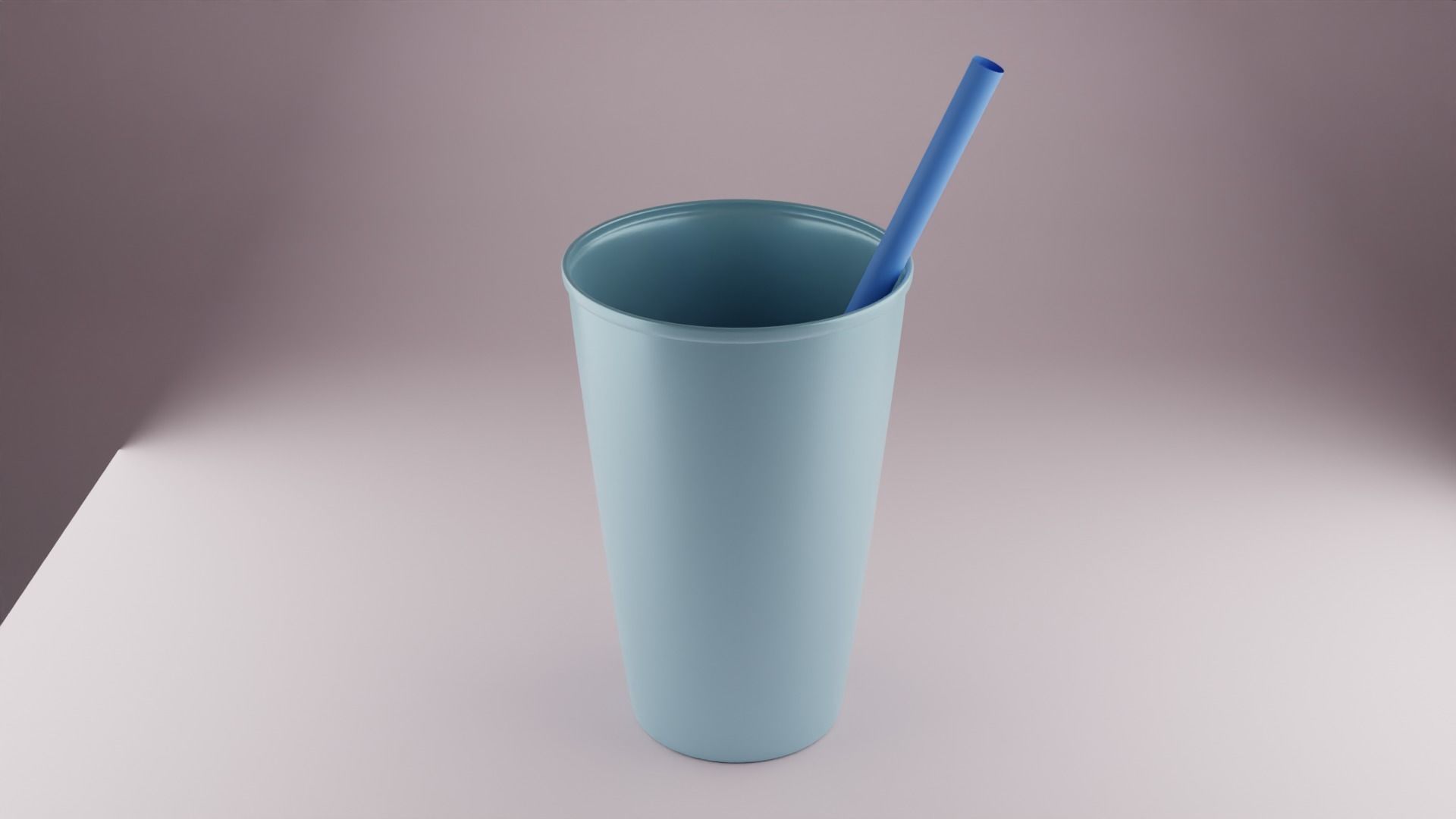 Cup with straw 3D model_1