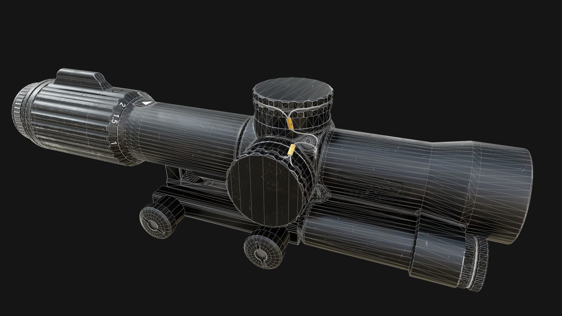 Trijicon VCOG 1-8x28 Low-poly 3D model_11