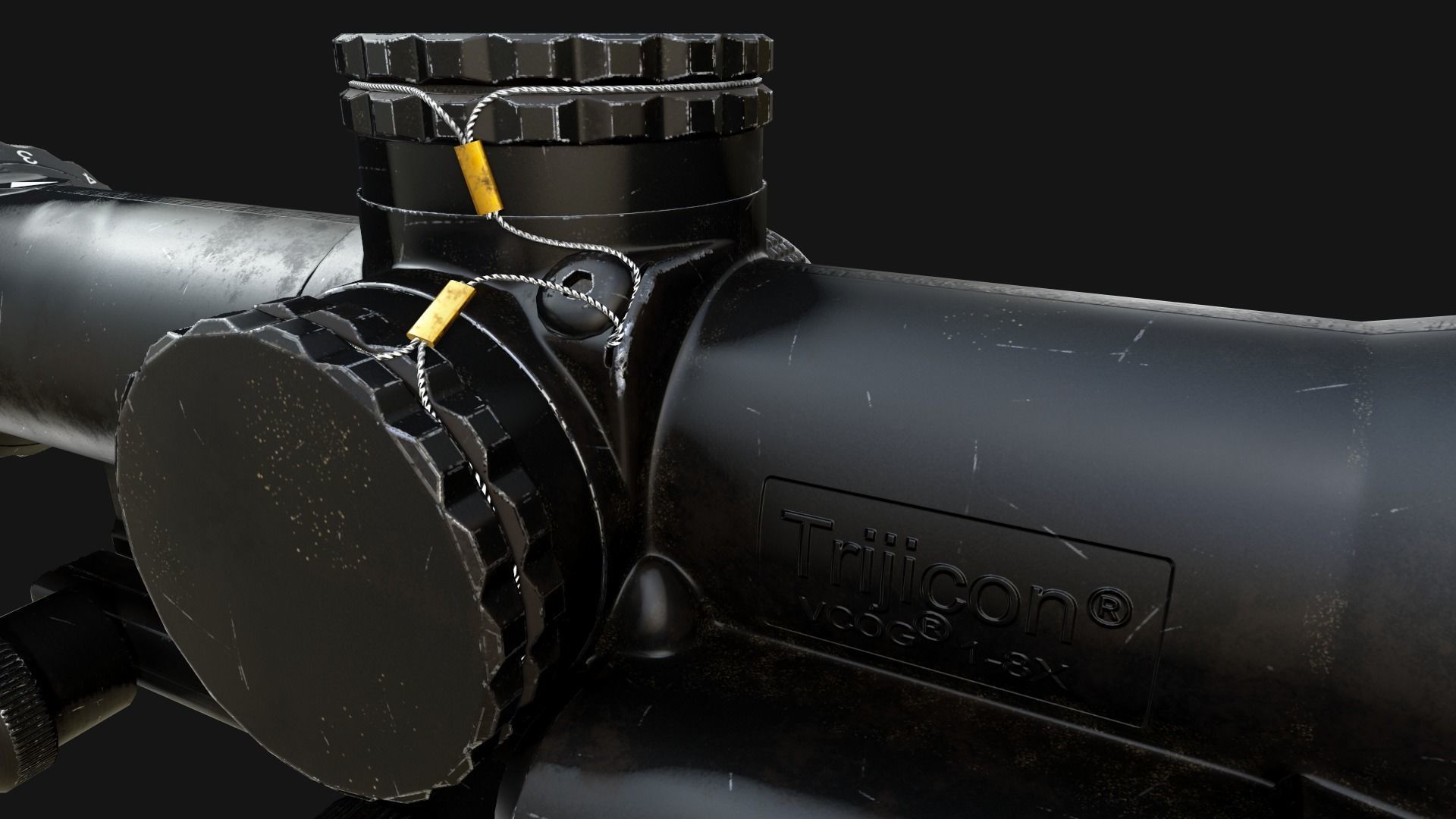 Trijicon VCOG 1-8x28 Low-poly 3D model_10