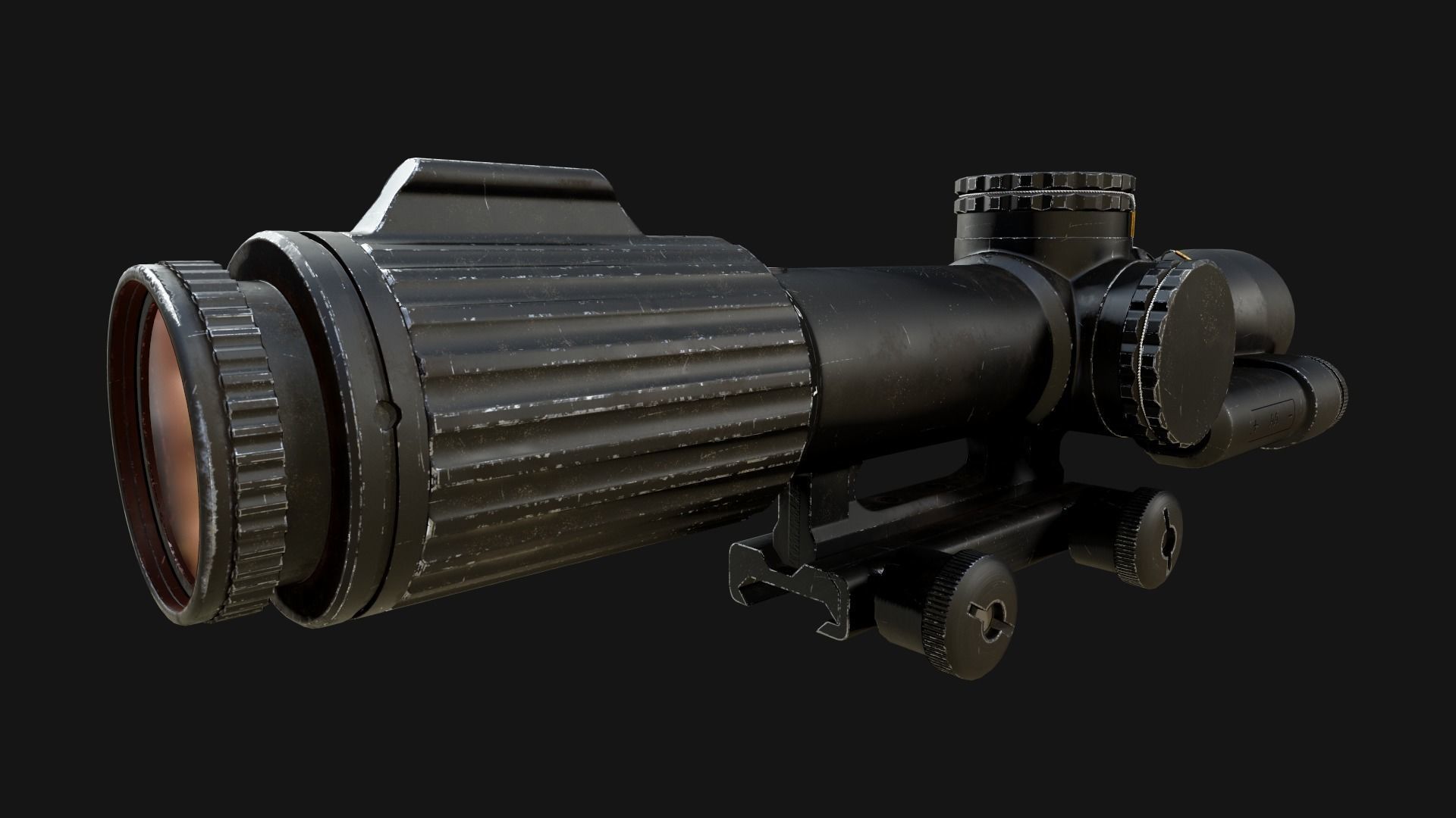 Trijicon VCOG 1-8x28 Low-poly 3D model_2