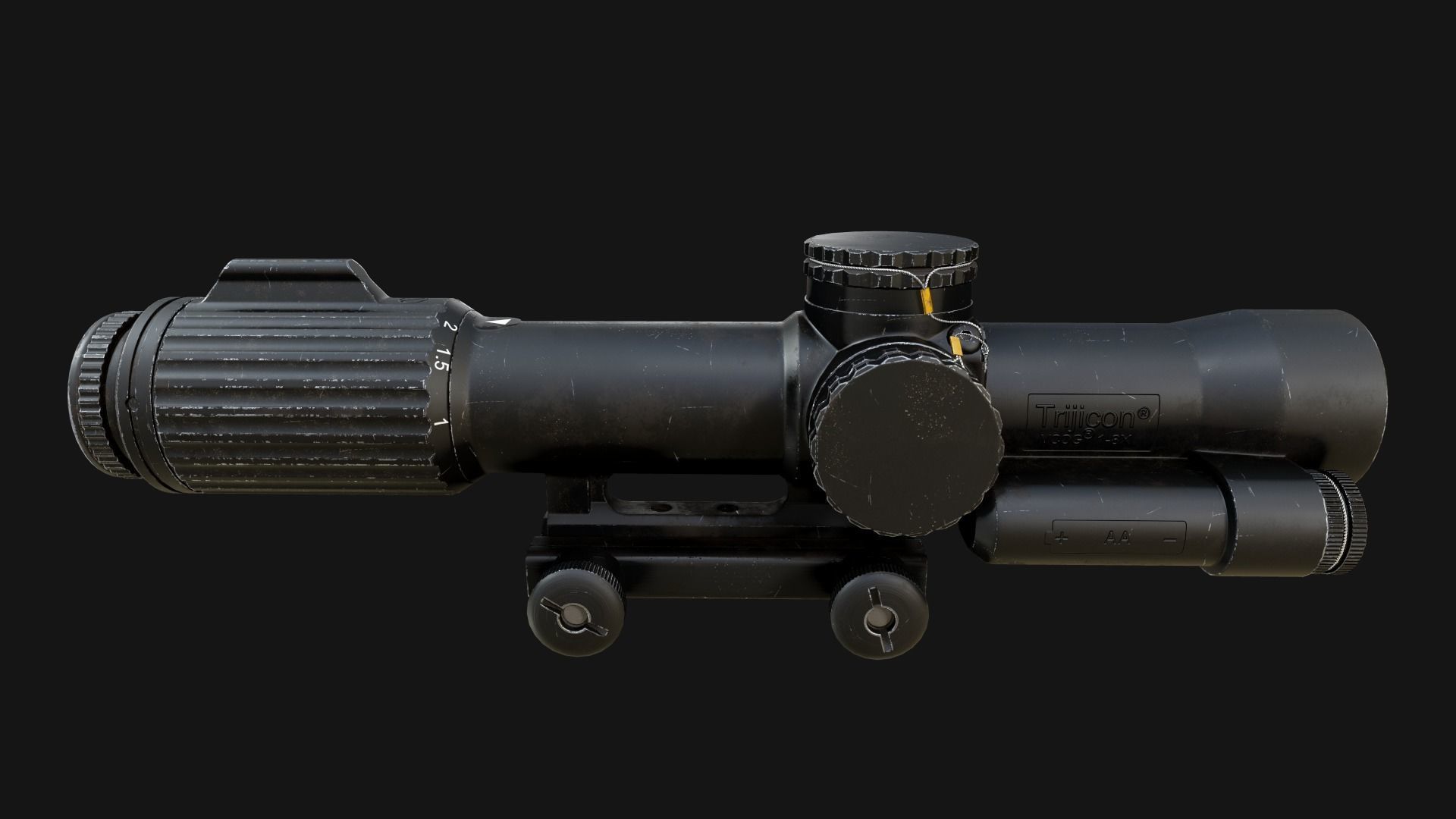 Trijicon VCOG 1-8x28 Low-poly 3D model_3