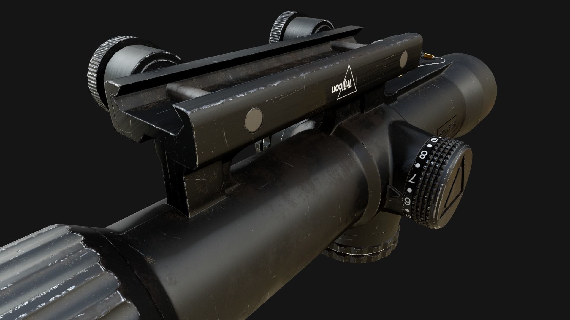 Trijicon VCOG 1-8x28 Low-poly 3D model_14