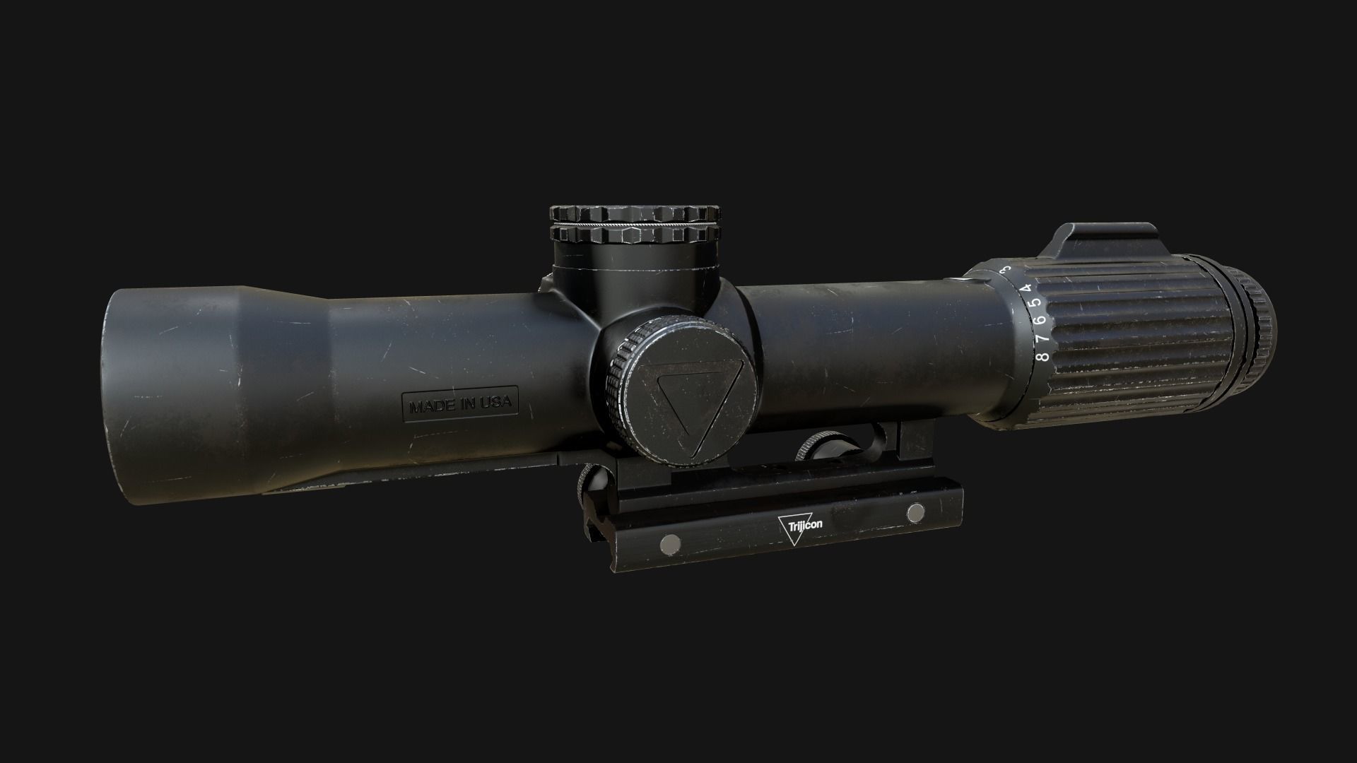 Trijicon VCOG 1-8x28 Low-poly 3D model_4