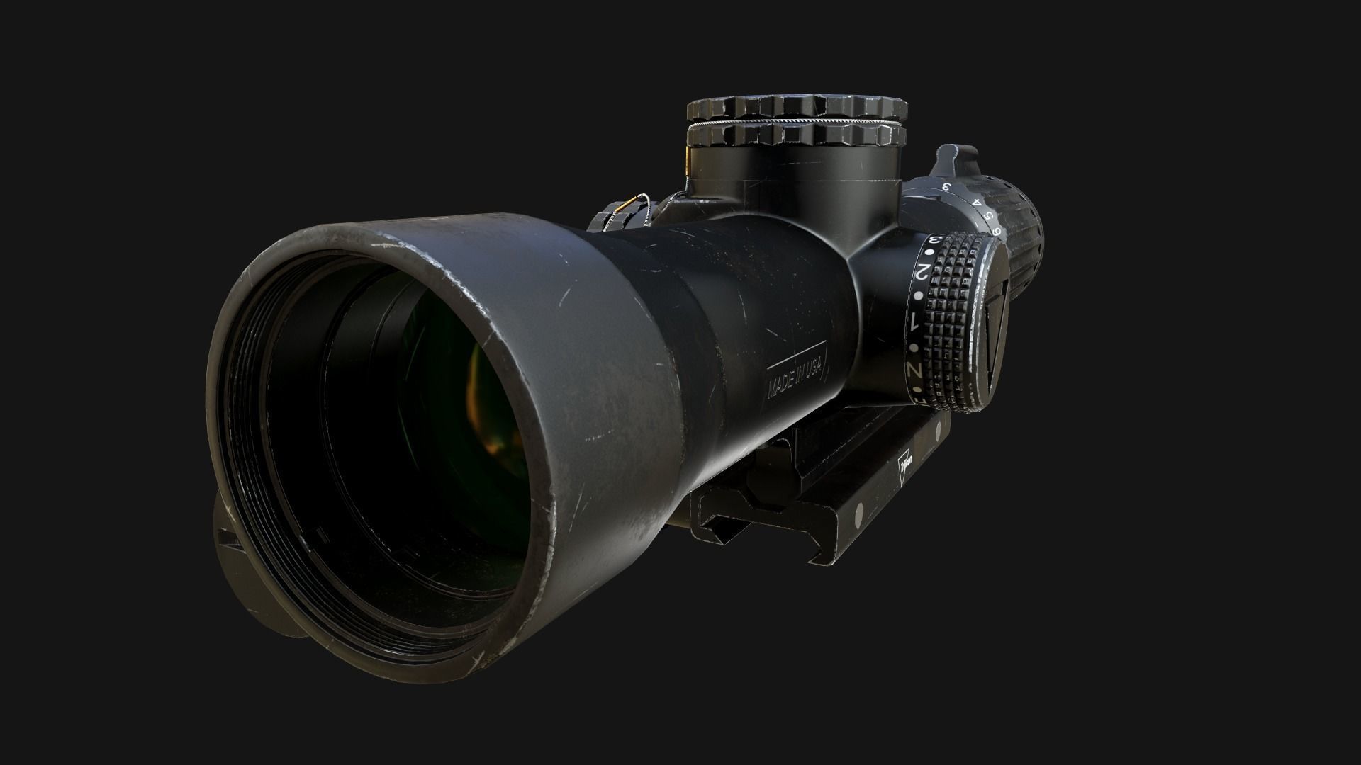Trijicon VCOG 1-8x28 Low-poly 3D model_6