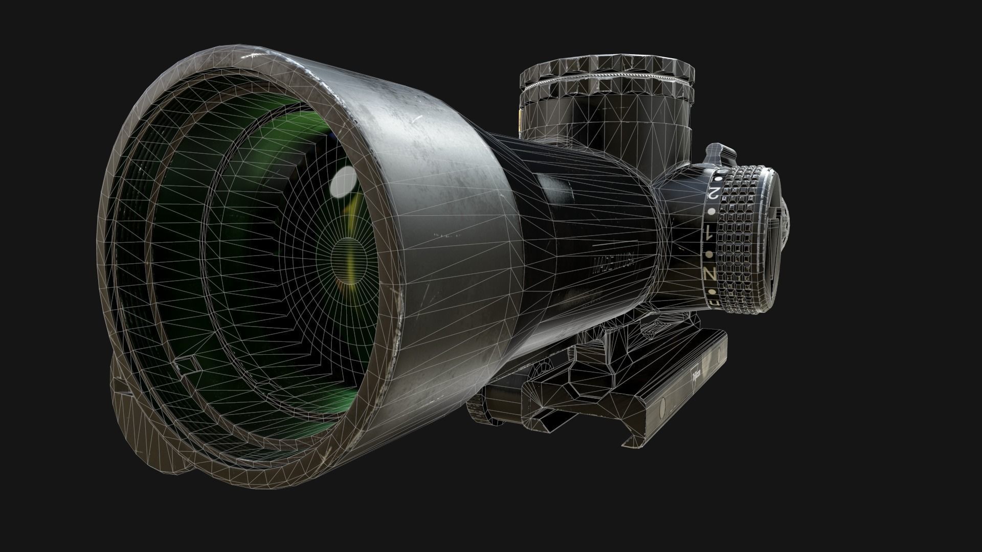 Trijicon VCOG 1-8x28 Low-poly 3D model_16