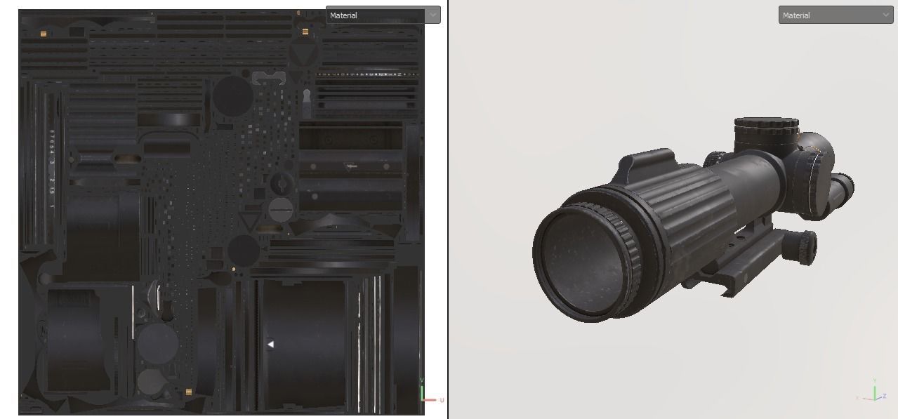 Trijicon VCOG 1-8x28 Low-poly 3D model_19