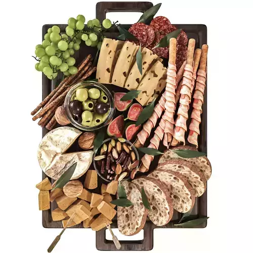 Meat plate with cheese for beer Food