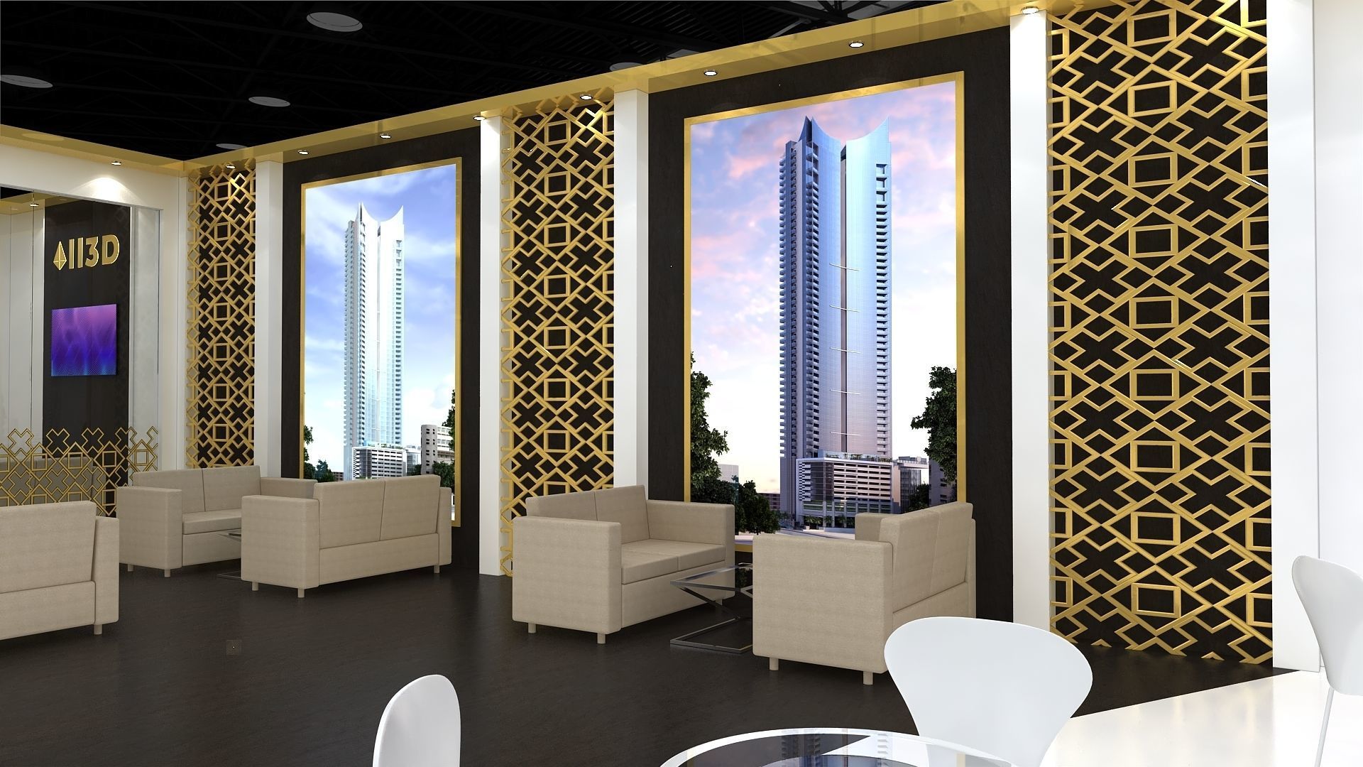 Exhibition Stand Stall One Side Open 24X9  3D model_6