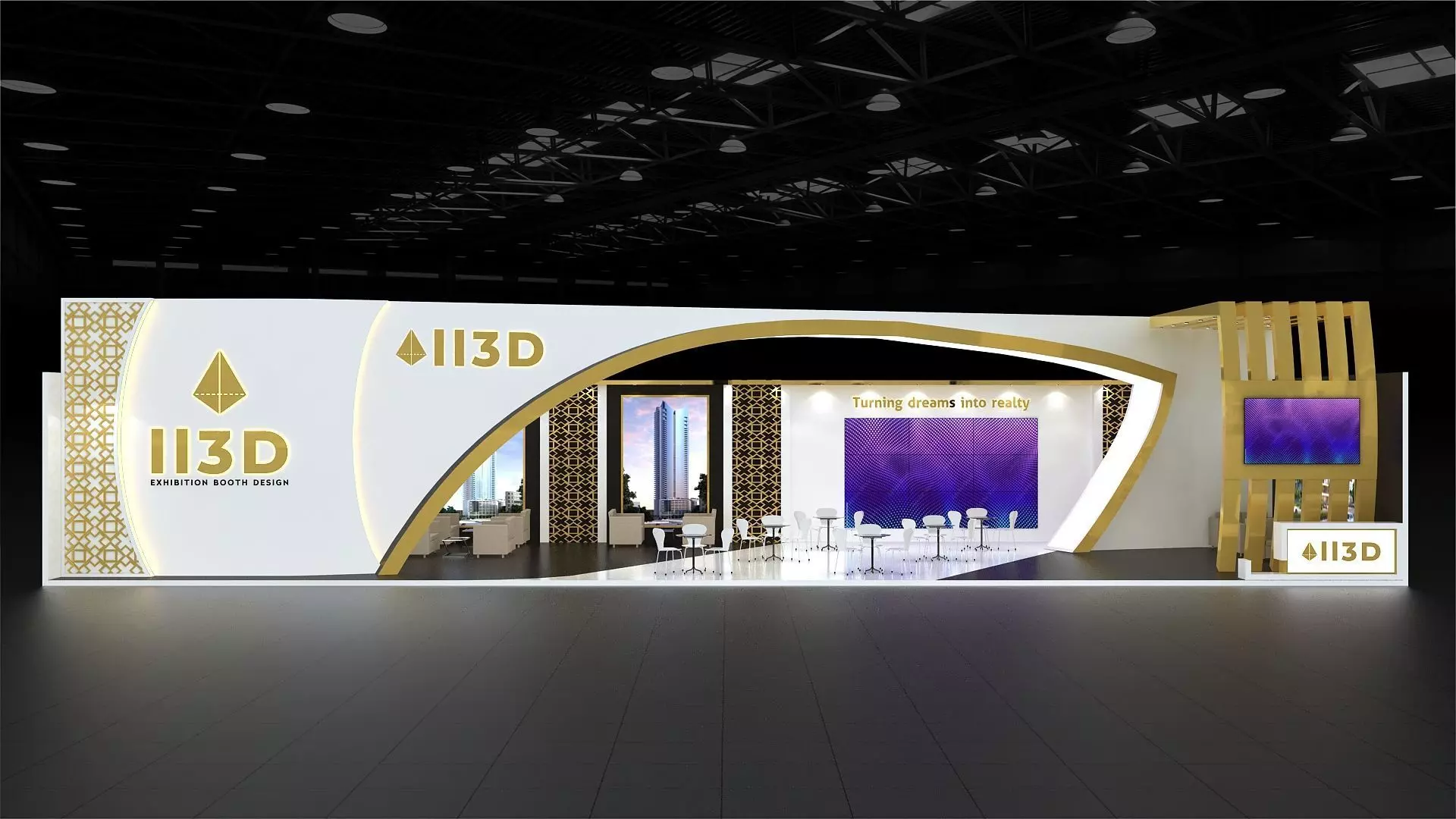 Exhibition Stand Stall One Side Open 24X9  3D model_0