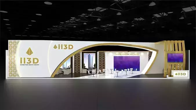 Exhibition Stand Stall One Side Open 24X9  3D model