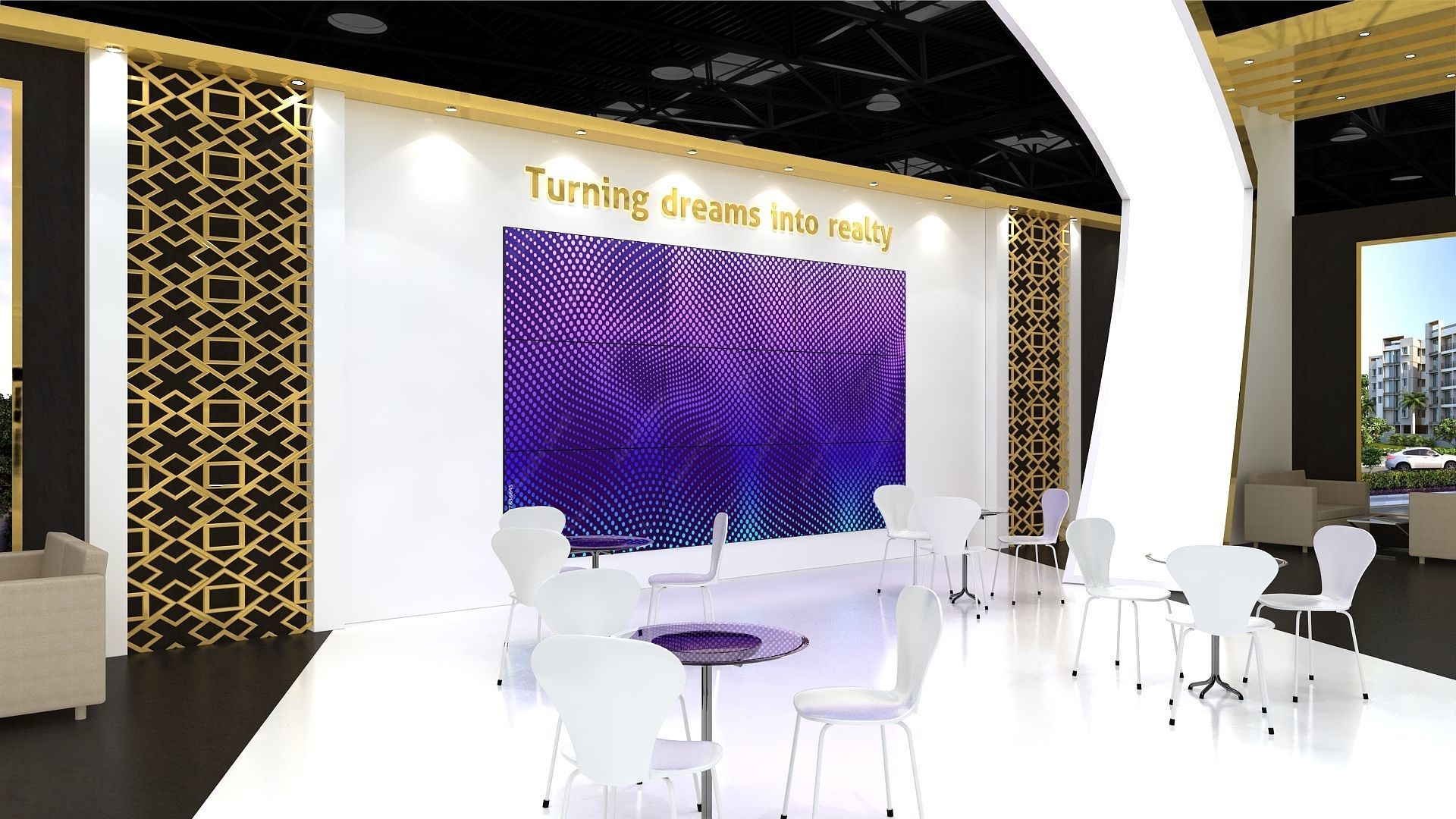 Exhibition Stand Stall One Side Open 24X9  3D model_5