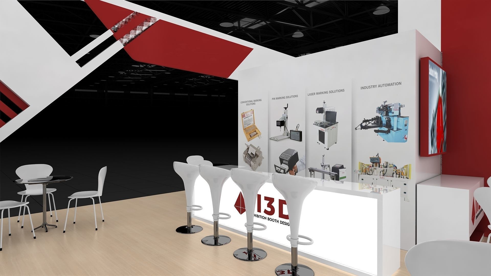 Exhibition Stand Stall Four Side Open 17X6 3D model_5
