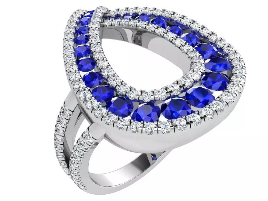 Pear Shape Ring 4733 3D print model