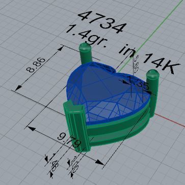 Heart Basket Setting Pendant 4734 3D print model_7