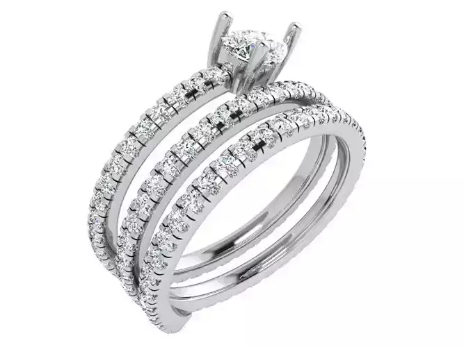 Pear Cut Diamond Spiral Ring 4736