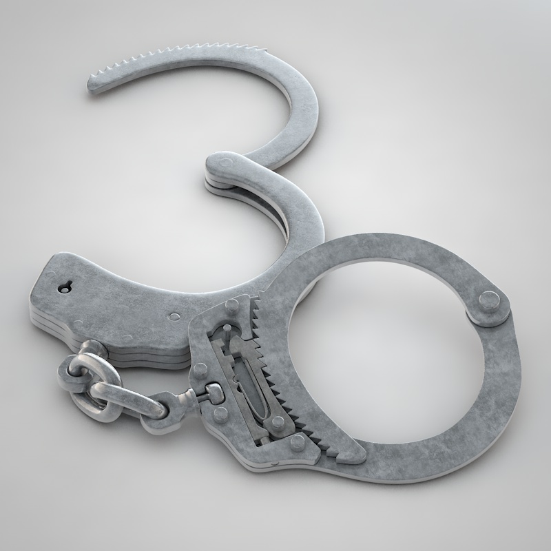 Chain-Linked Handcuffs 3D model_5