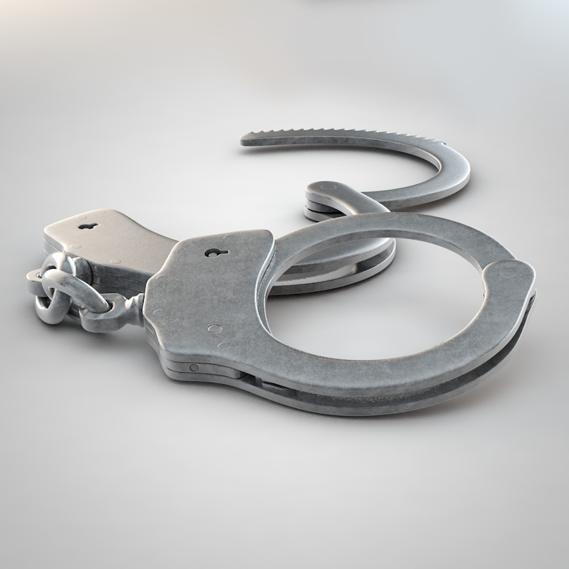 Chain-Linked Handcuffs 3D model_2