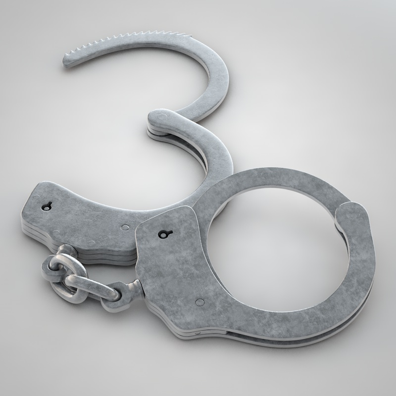 Chain-Linked Handcuffs 3D model_3