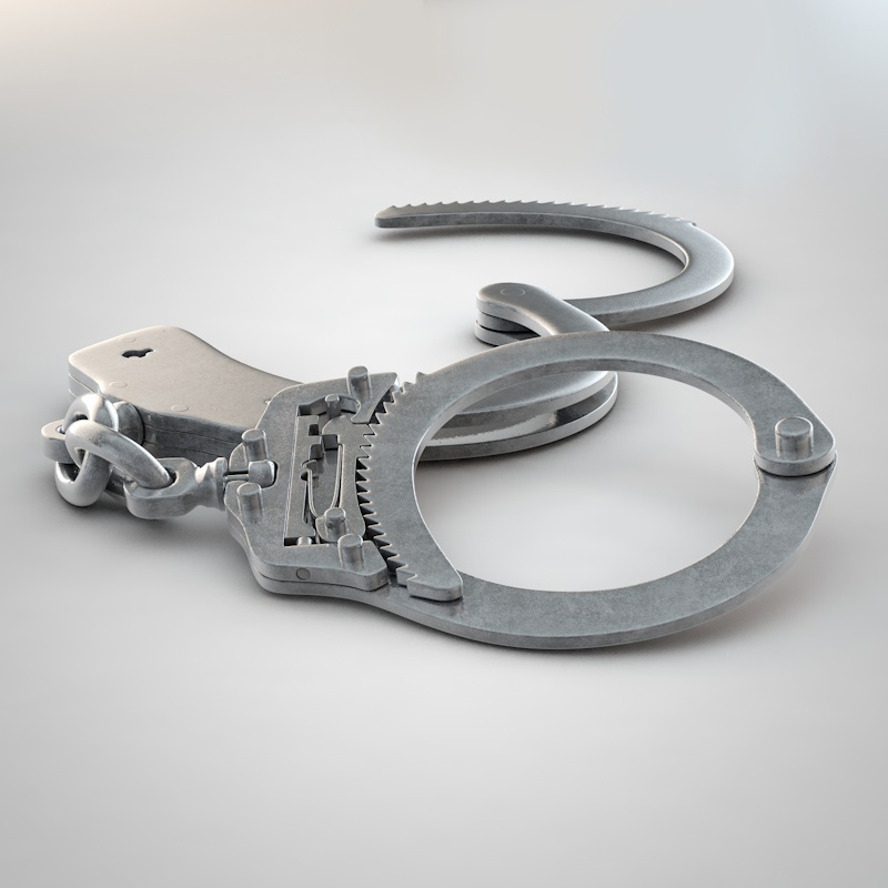 Chain-Linked Handcuffs 3D model_1