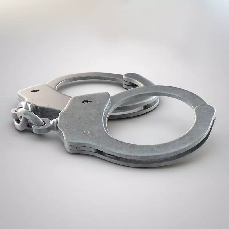 Chain-Linked Handcuffs 3D model_0