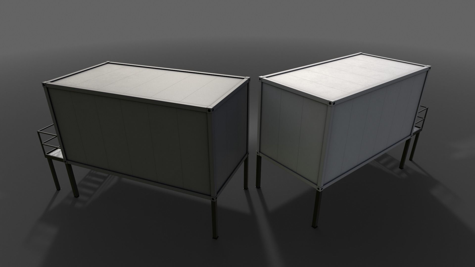 PBR Container House CB 20ft V5 Low-poly 3D model_14