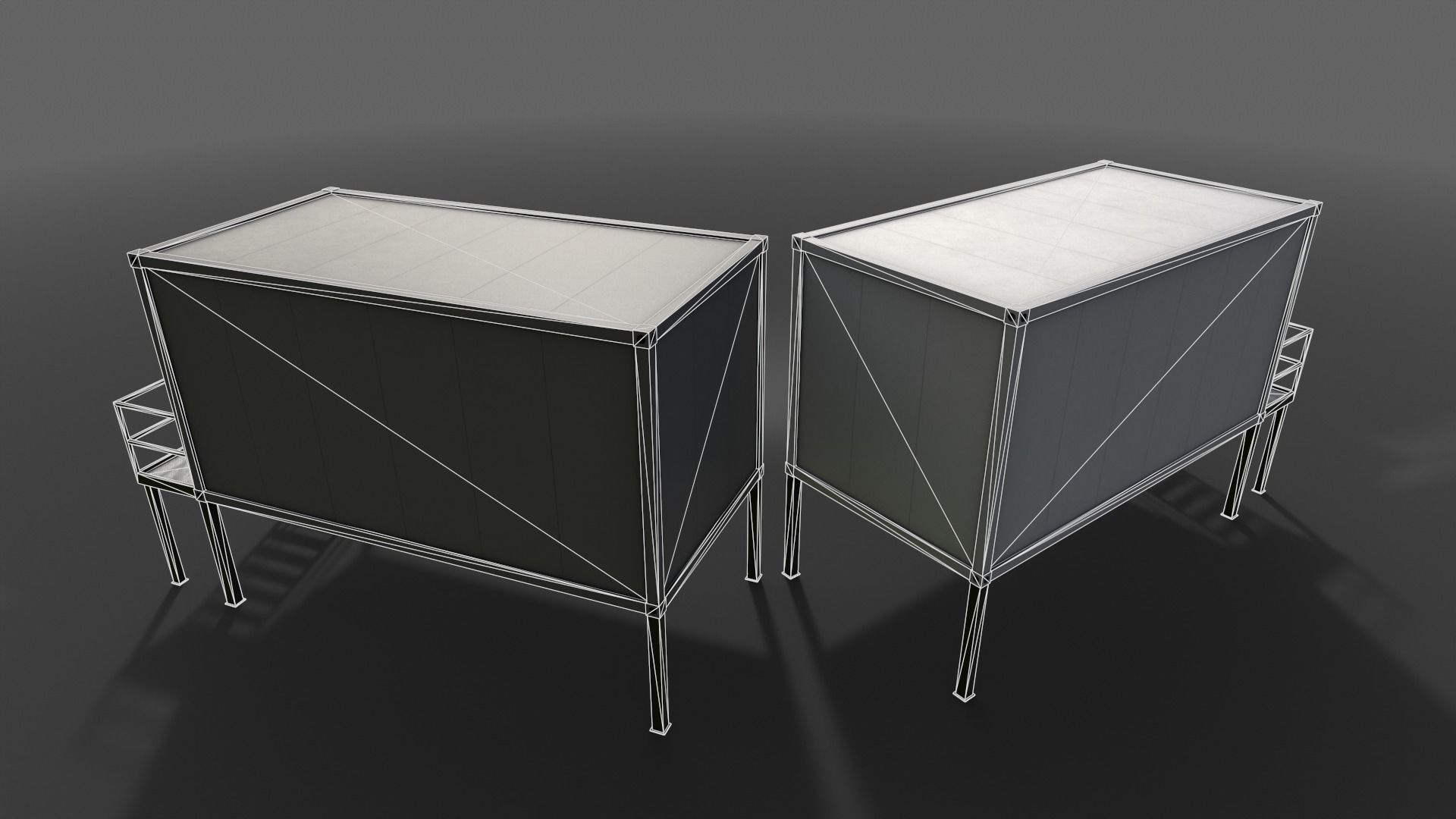 PBR Container House CB 20ft V5 Low-poly 3D model_15