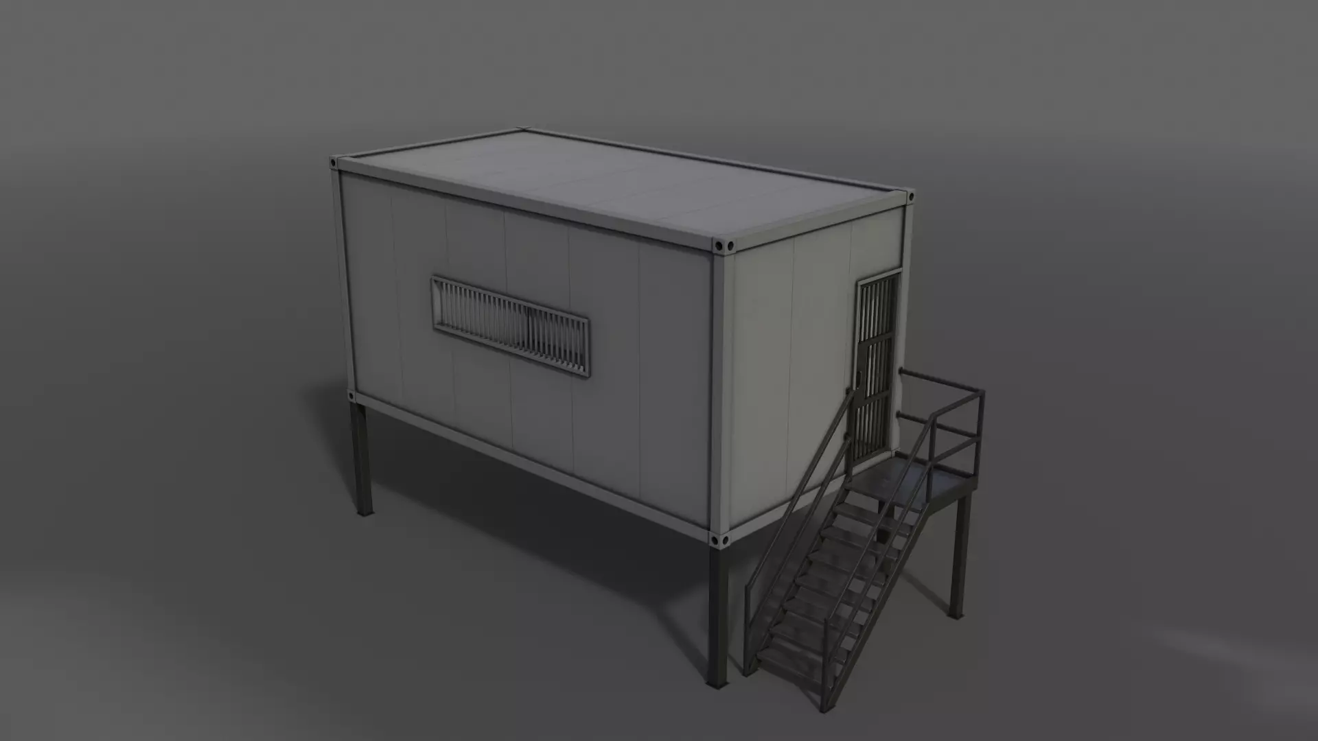 PBR Container House CB 20ft V5 Low-poly 3D model_0
