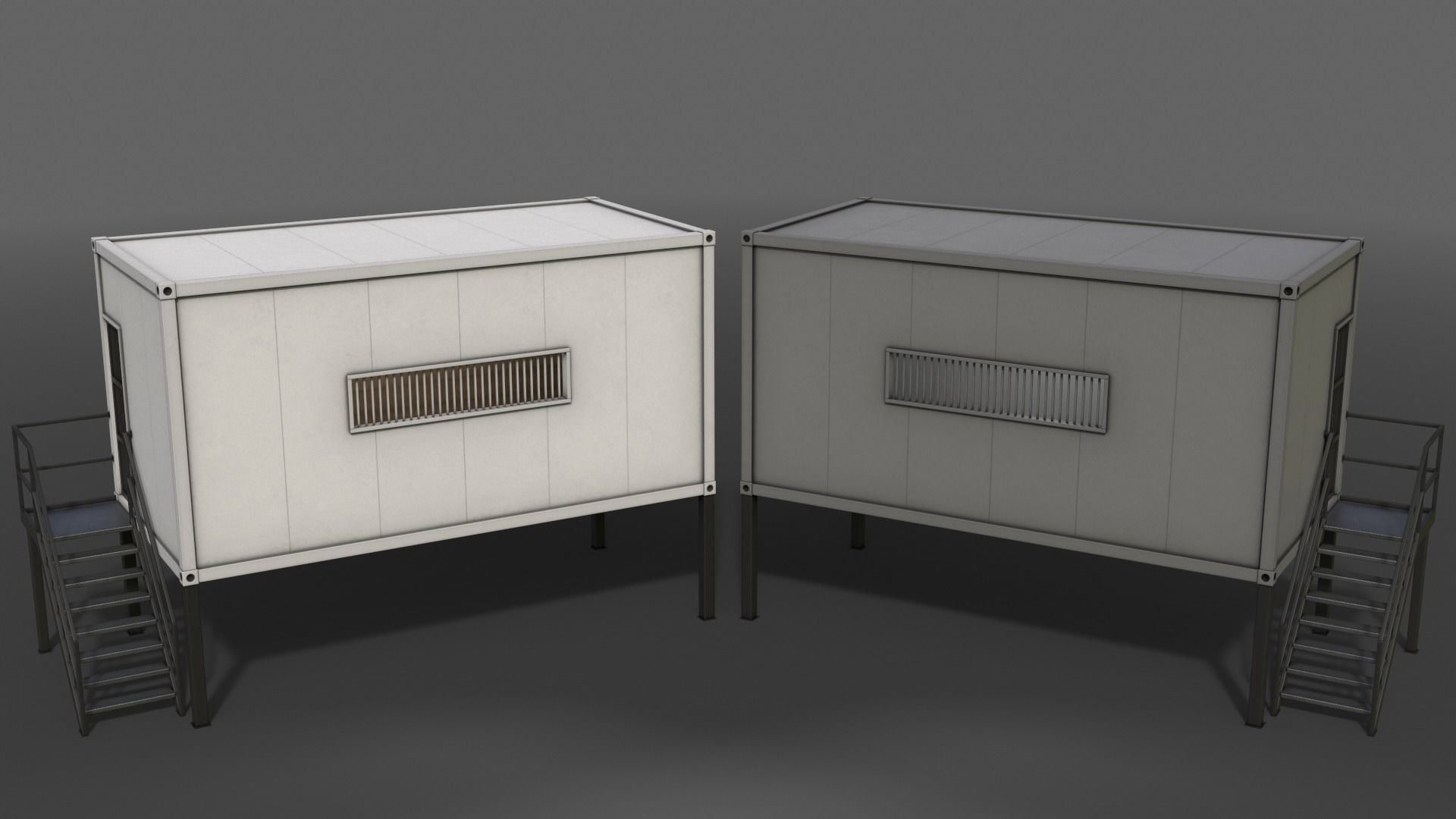 PBR Container House CB 20ft V5 Low-poly 3D model_4