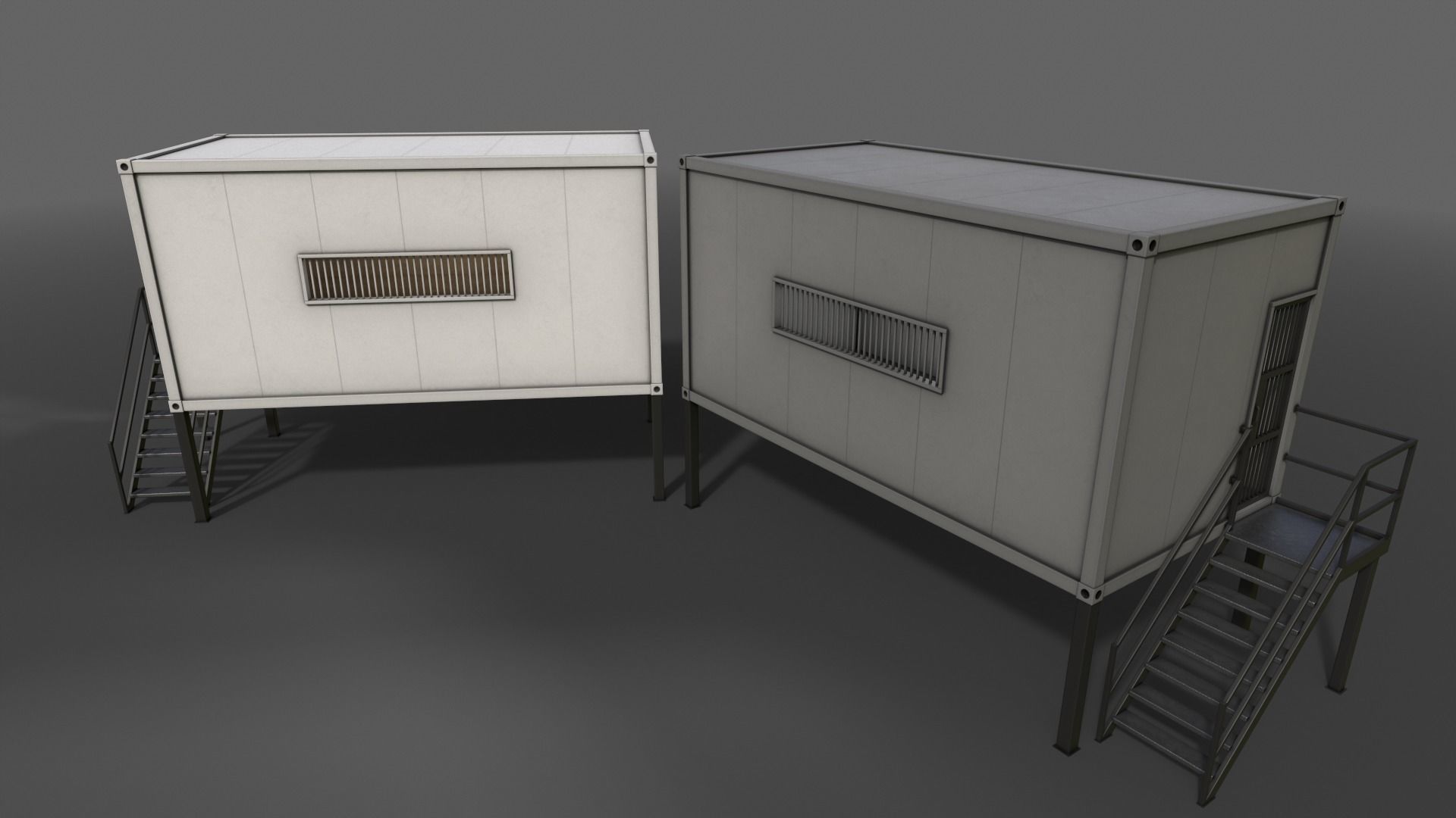 PBR Container House CB 20ft V5 Low-poly 3D model_8