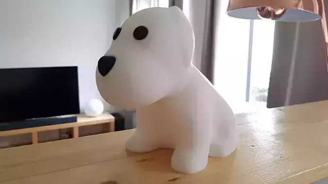 Stylised minimalistic dog model with adjustable head