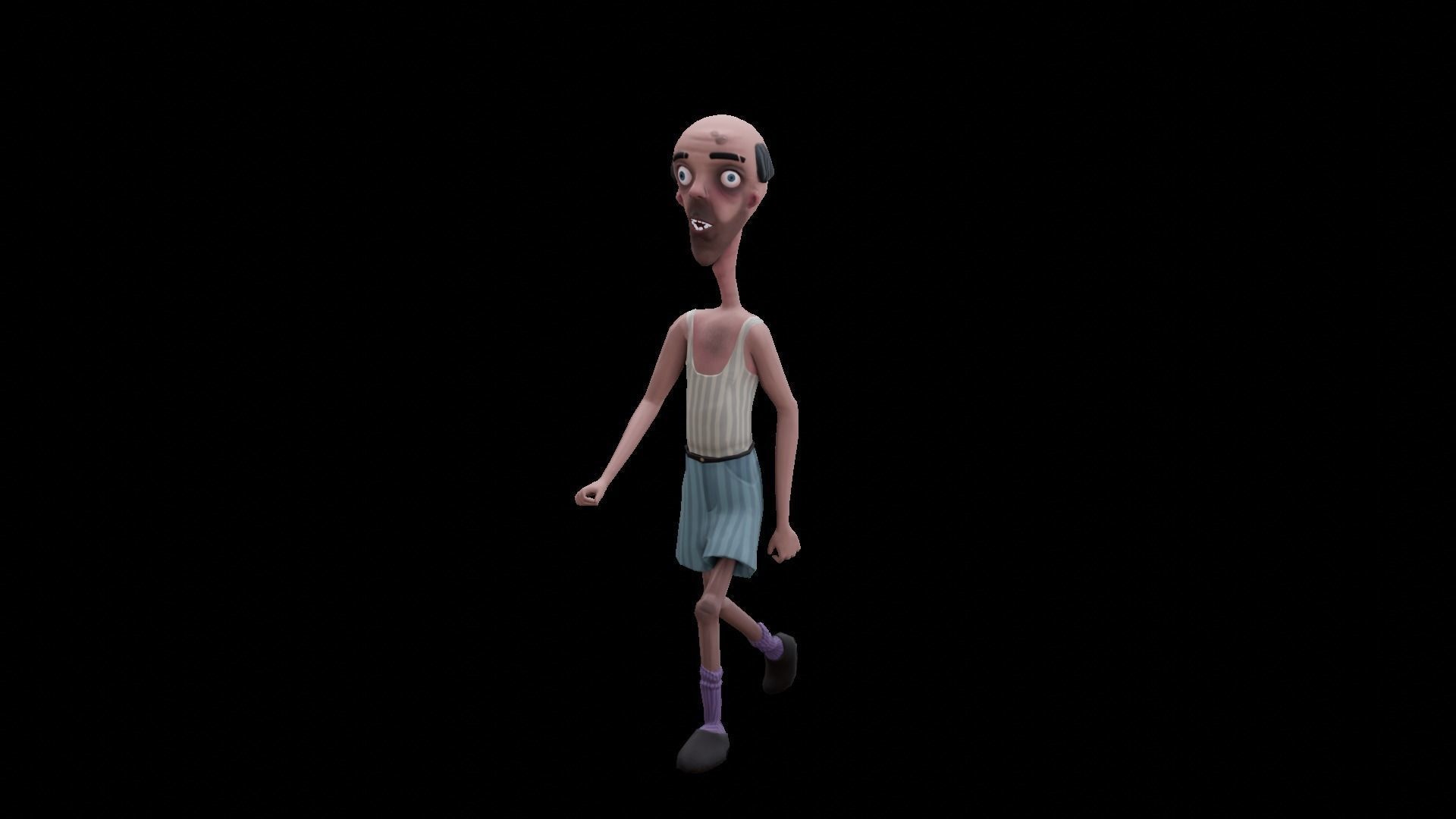 Carl - Rigged Animated Looney Character Low-poly 3D model_10