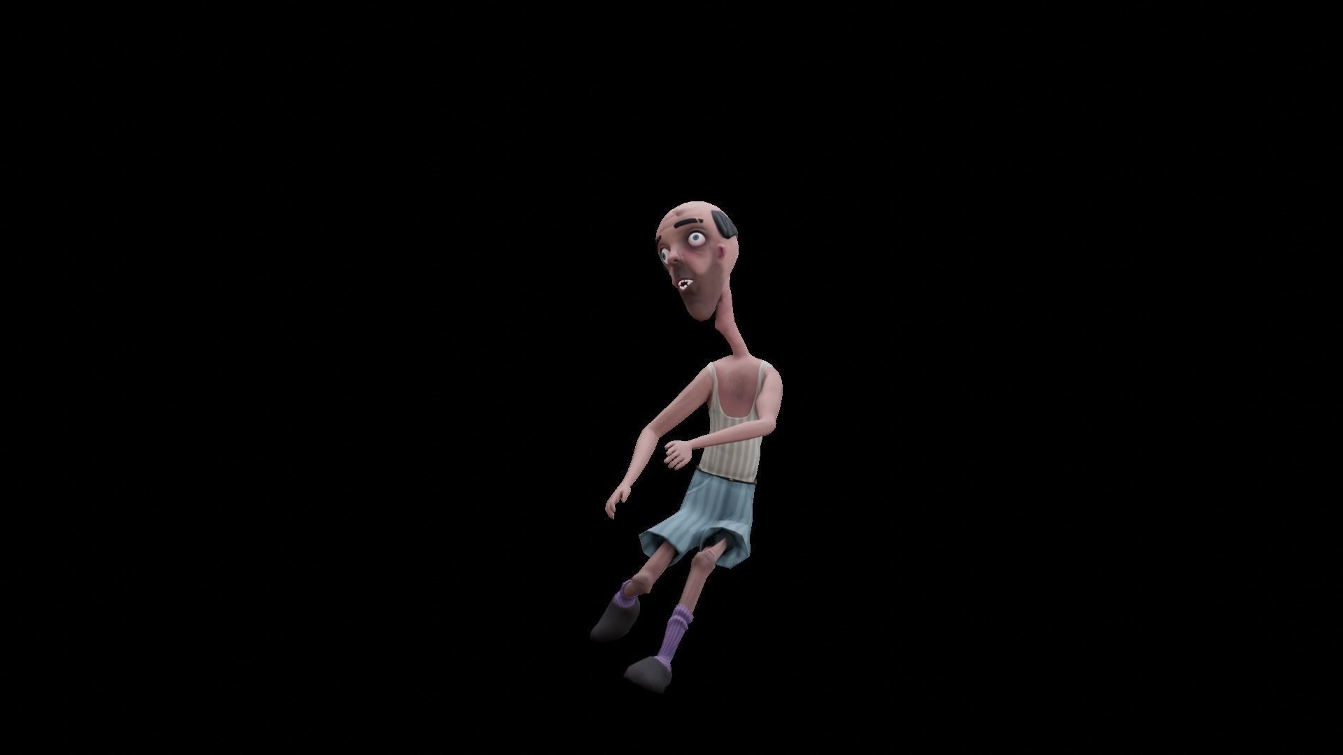 Carl - Rigged Animated Looney Character Low-poly 3D model_13