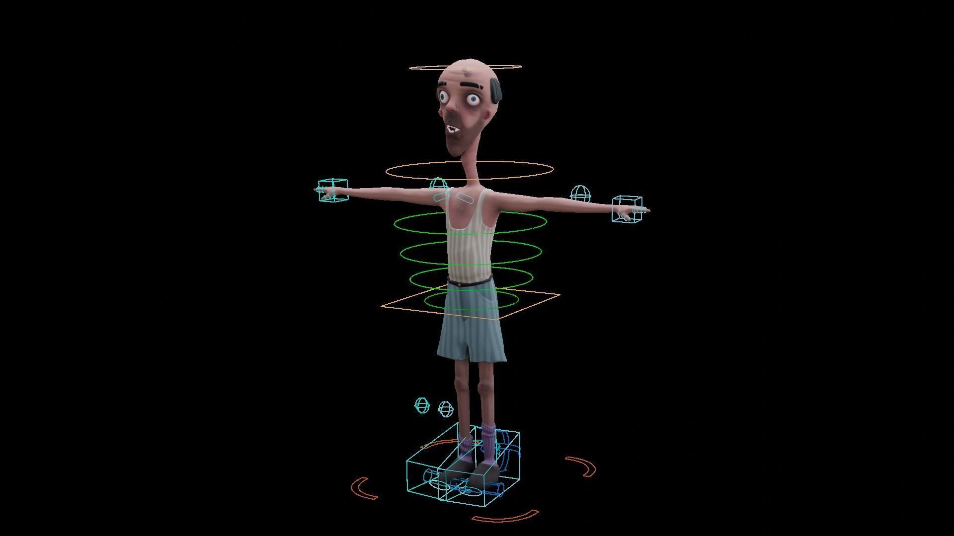 Carl - Rigged Animated Looney Character Low-poly 3D model_4